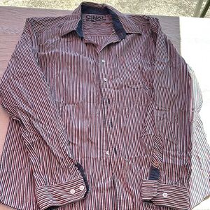 Cinch Red and White Casual Button Down Shirt Classic Stripes